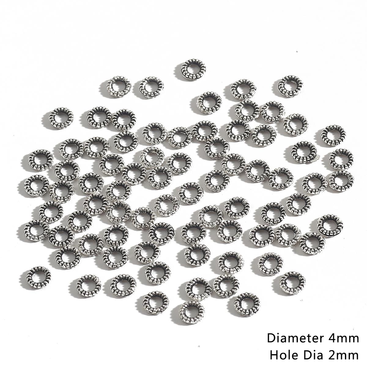 

30-200 шт. металлические бусины тибетские серебряные бусины-разделители для изготовления ювелирных изделий Европейский браслет DIY ремесленные фурнитура рождественские подвески 18 4mm 200pcs серебряный