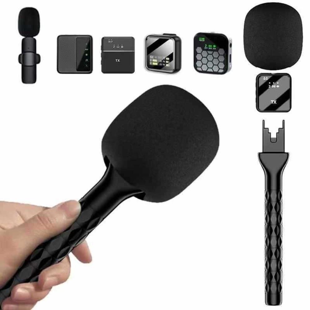 Handheld Microphone Handheld Grip Stick with Windproof Sponge Microphone Grip Stick Mic Stand