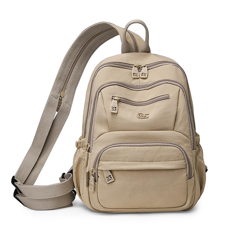Zaino Compatto con Tasche Multiple con Zip e Tasca Laterale in Rete