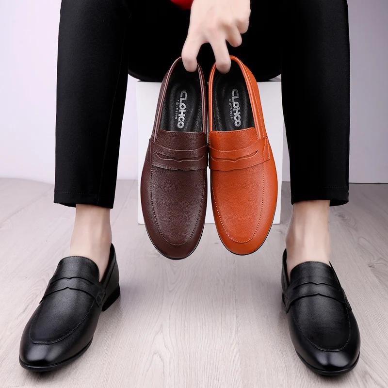 Móda Pravá Kůže Pánské Boty nazouvací Ležérní Prodyšné Mokasíny Pánské Mokasíny Pohodlné Pánské Boty s rovnou podrážkou Venkovní Obuv