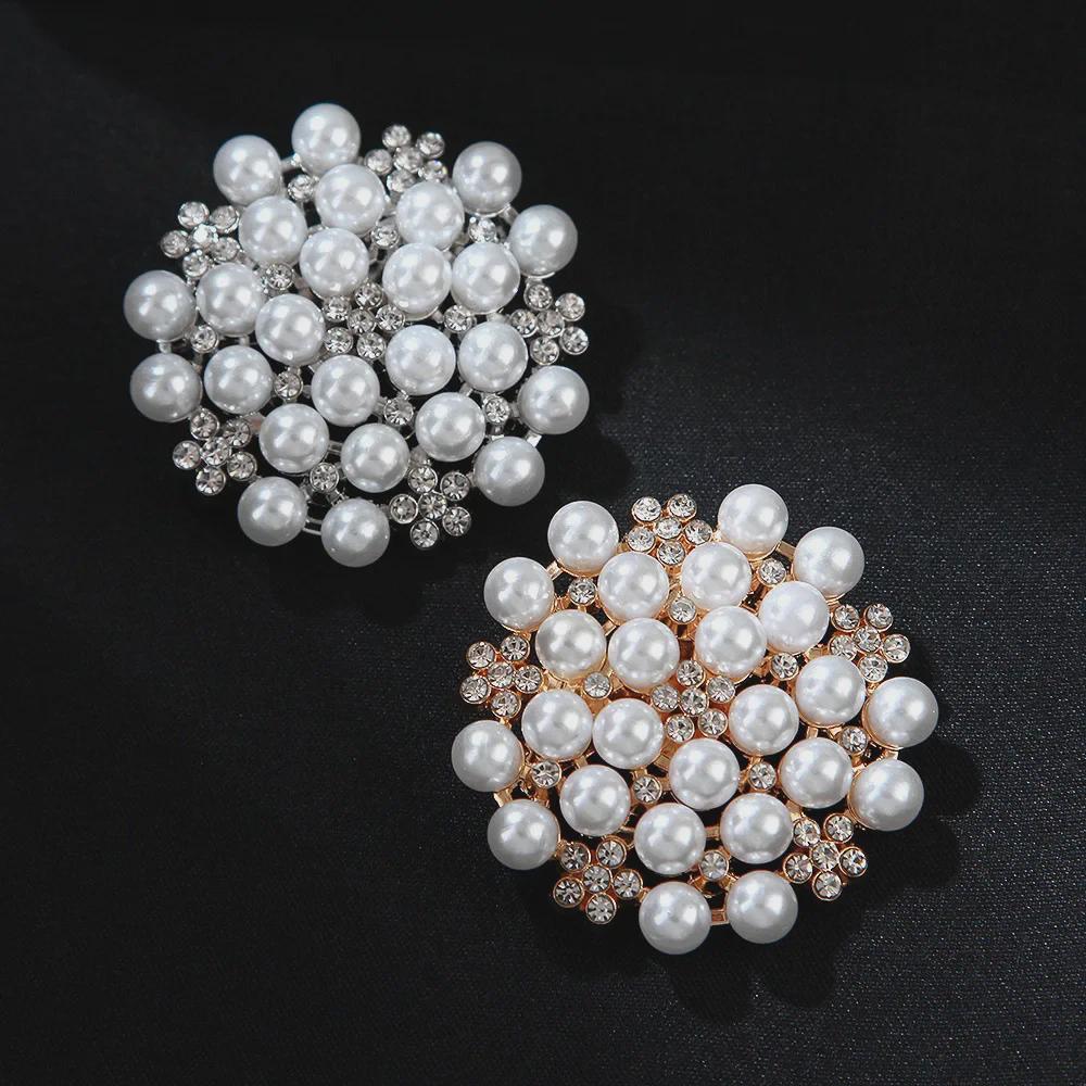 Lanhao Hot-Selling Pearl Swan Rhinestone Flower Brooch - Japanese & Korean Fashion Accessories for Women
