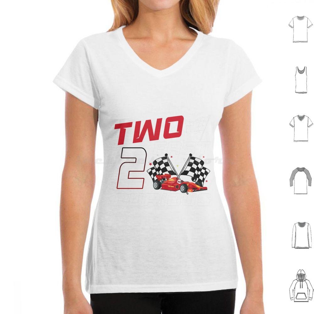 

Two Fast 2 Curious Birthday Decorations 2nd Bday 2023 T Shirt Cotton Men Women DIY Print Fast Curious Racing 2nd Birthday Fast 4XL