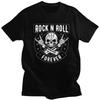 Custom Heavy Metal Rock N Roll Skull Tshirt for Men Short Sleeve T Shirt Cool Tshirts Slim Fit 100 Cotton Tee Gift