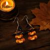 Halloween Earrings for Women 1 Pair Pumpkin Women, 2 Stacking Starry Wizard Hat Jewelry Drop Dangle with Witch Hat, Acrylic Holiday Costume