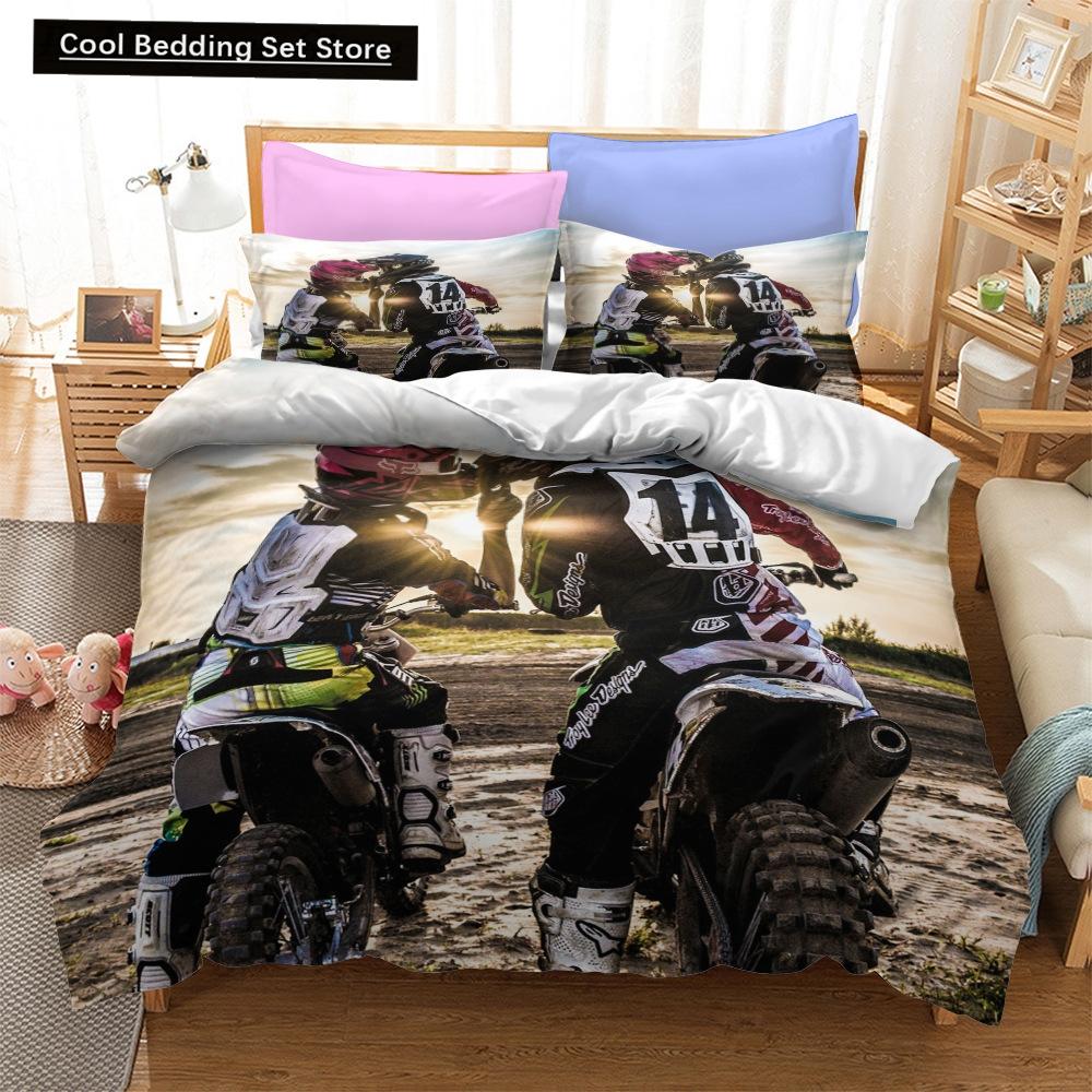 Fashion Motorcycle 3D Duvet Cover Bedding Set Comforter Linen Pillowcases Quilt Cover Home Decor Single Double Twin King Queen