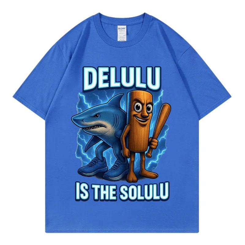 

Футболки с рисунком акулы Tung Tung Tung Sahur и Tralalero Tralala Футболка с забавным итальянским мемом Brainrot Футболки унисекс большого размера XL синий