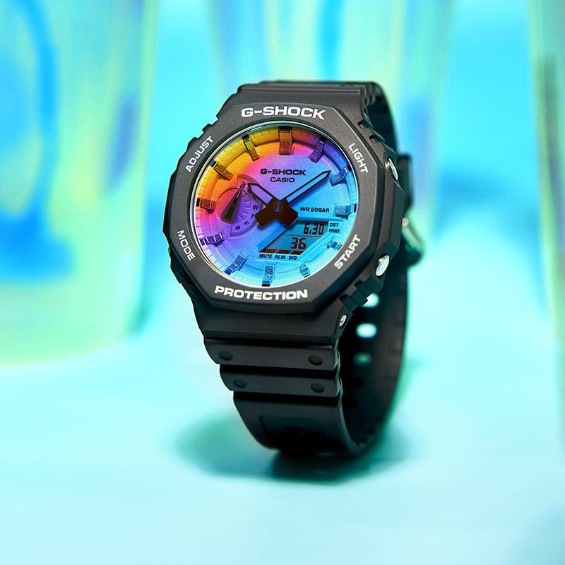 Casio Men Liquid Crystal/Analog Dual Display Series Watch GA-2100SR-1APR GA-2100SR-1APR
