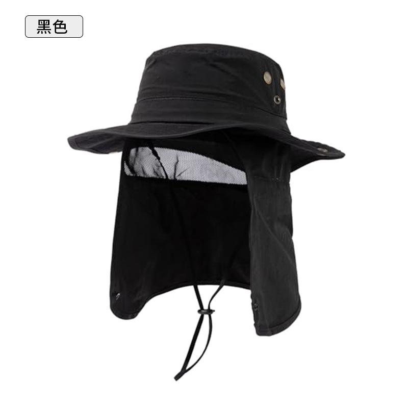 Fishing Sun Protection Hat Men's Summer UV Protection Neck Protection Outdoor Mountaineering Big Brim Sun Hat Big Head Fisherman Sun Hat