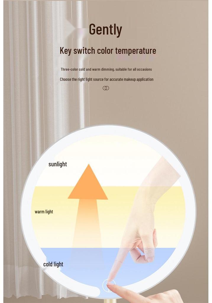 2024 LED Makeup Mirror with Storage - Desktop Vanity Mirror with Fill Light for Students