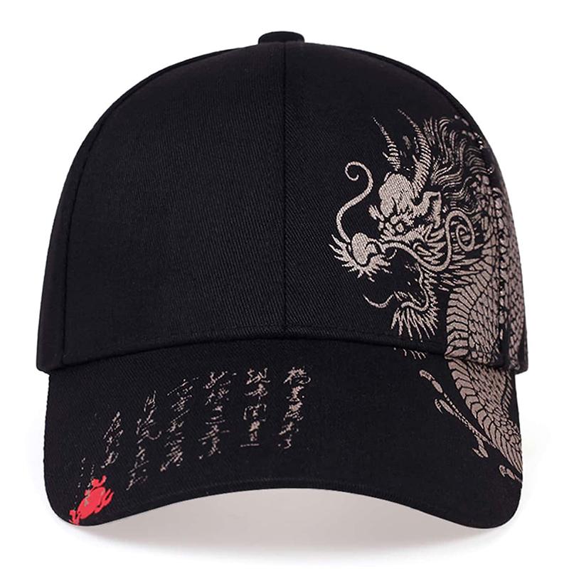 Unisex Golden Dragon Printing Snapback Baseball Caps Spring and Autumn Outdoor Adjustable Casual Hats Sunscreen Hat