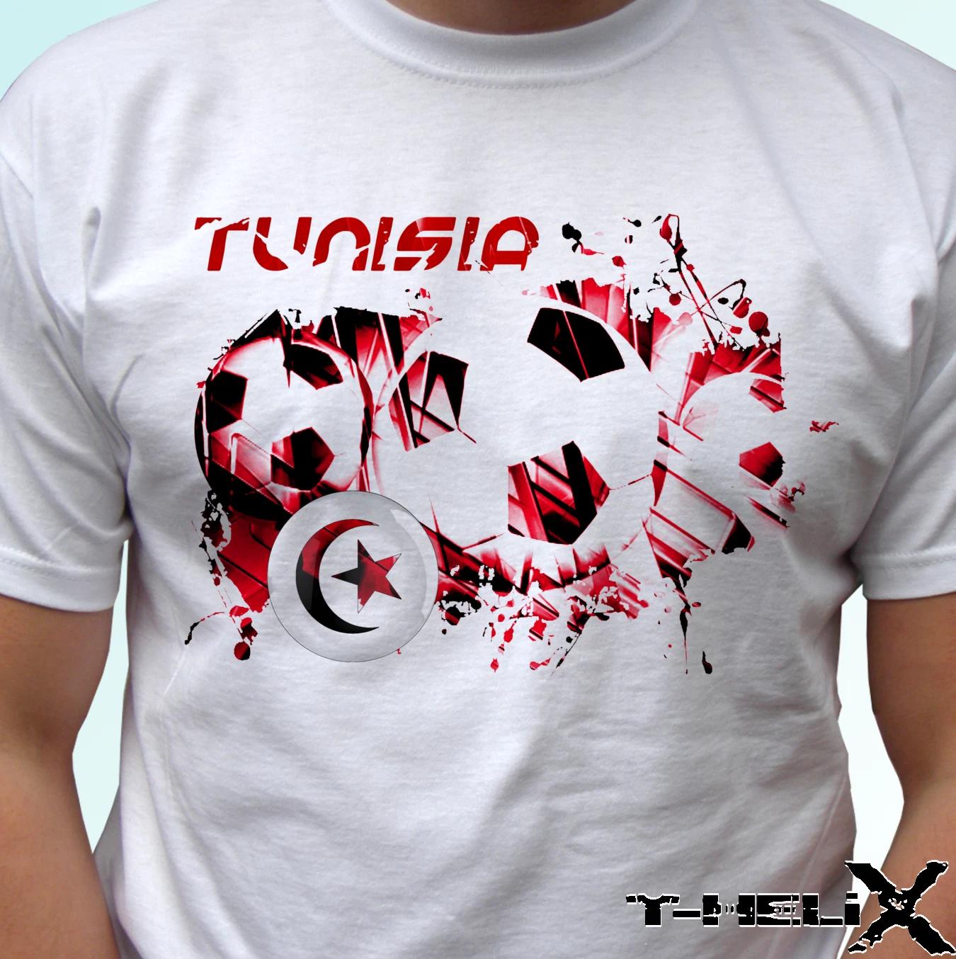 

Tunisia football flag - white kids boys T-Shirt top design - s s kids baby sizes 110