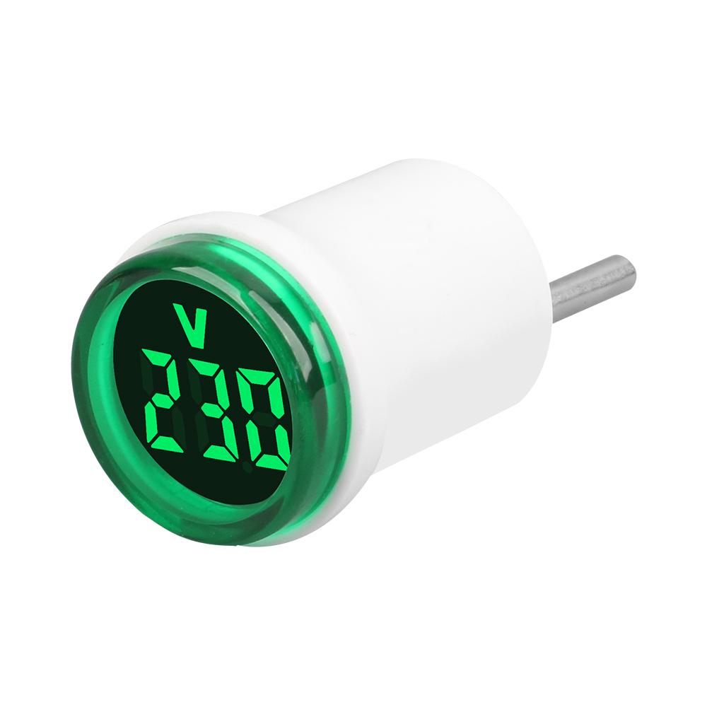 EU Plug AC 50-500V LED Digital Voltmeter 30mm Round Mini Voltage Meter Indicator Light Volt Tester Test Gauge Amp Detector