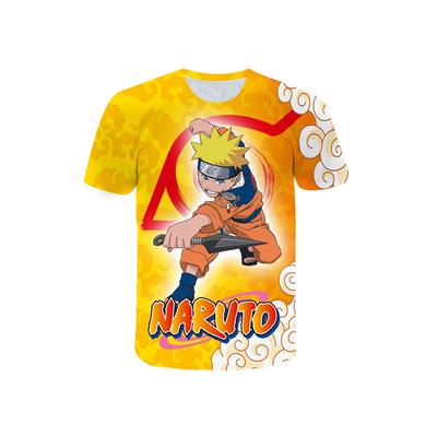 Boys Japanese T-shirt Anime Mascot Uzumaki Naruto Kakashi Kids T Shirt Children's 3D Print Short Sleeve Clothing