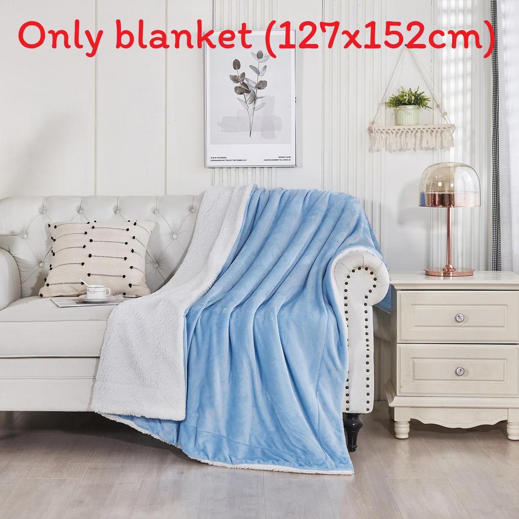 Thick Polyester Plush Fleece Blanket With Double Layer Warmth For Home Use Sleep