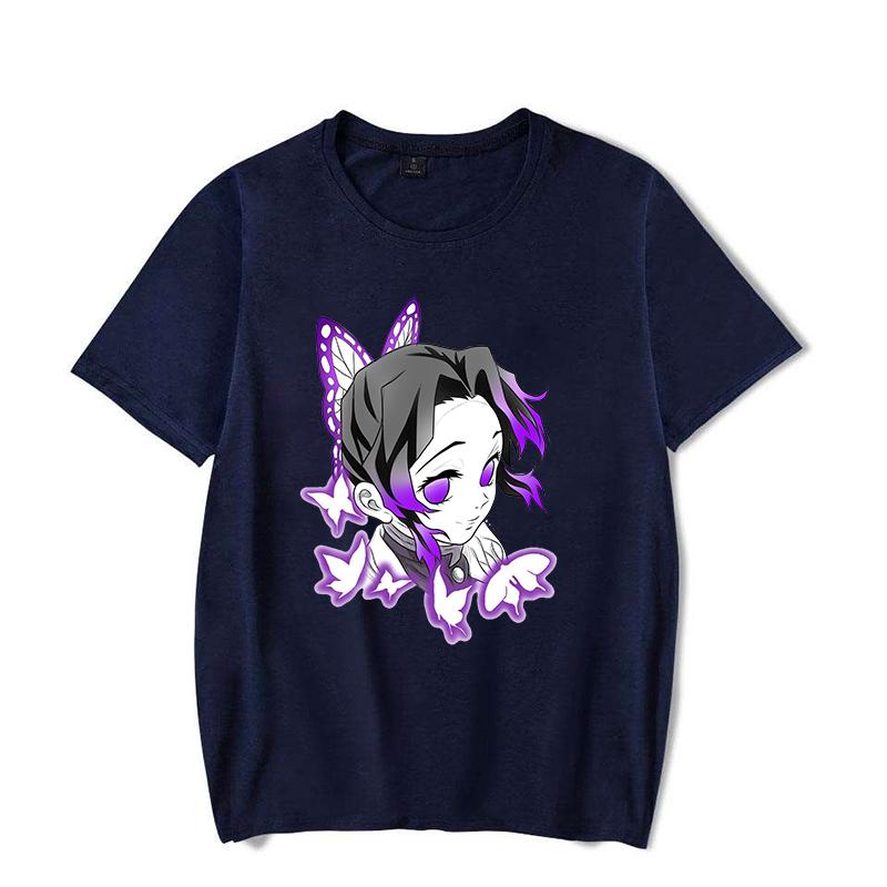 New Hot Anime Kochou Shinobu Print T Shirt Women Men Short Sleeve Tops Tees Summer Fashion Loose Casual T-shirt