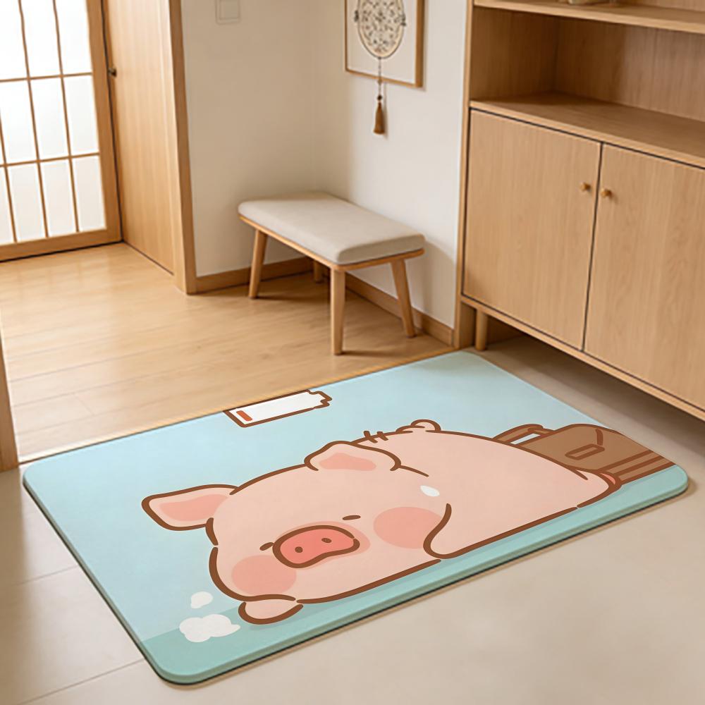 Anime  L-LuLu Floor Mat Absorbent Floor Mat Non-Slip Entrance Rug for Bathrooms Restrooms and Toilets