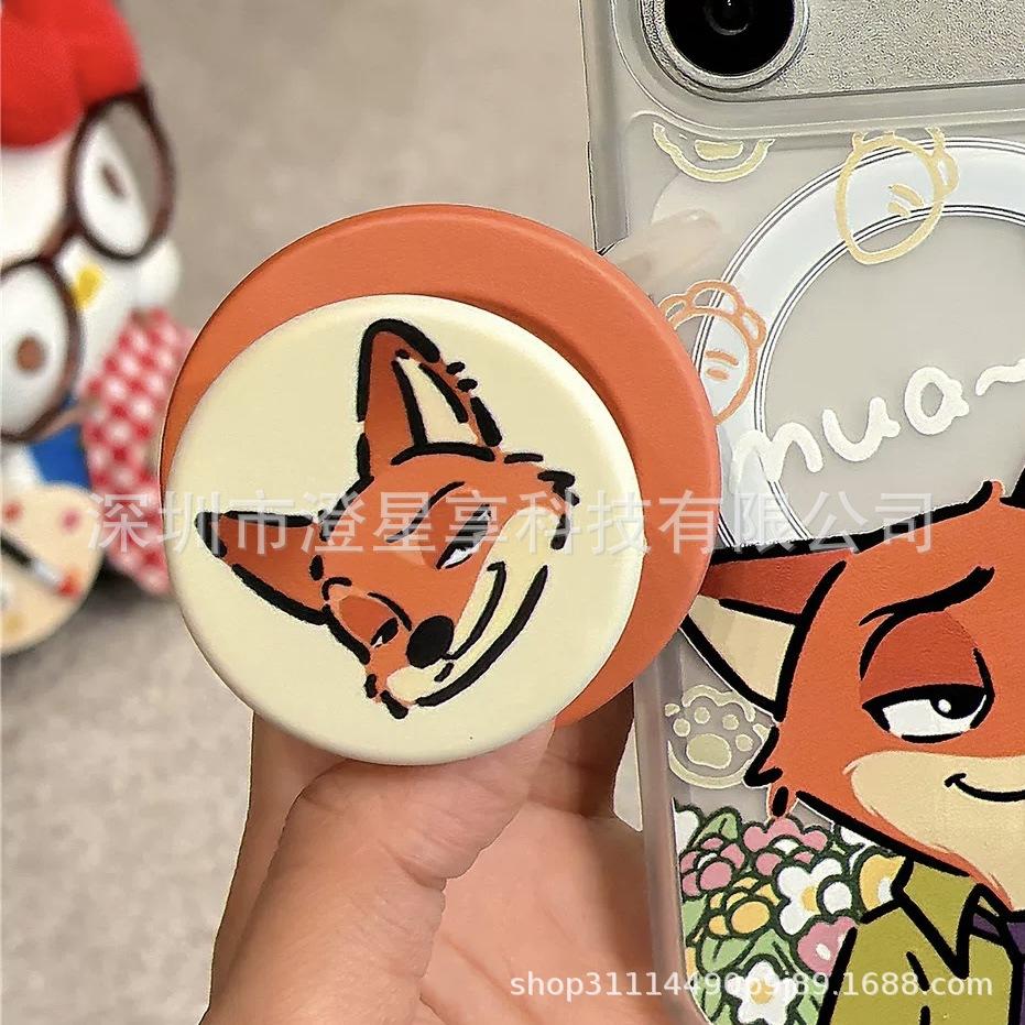 Zootopia Cat-Compatible MagSafe Stand with Strong Magnetic Grip and Retractable Airbag Design
