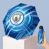 Manchester City Pattern Printed Mini 5 Folds 8 Ribs Compact Umbrella Windproof Waterproof Lightweight Portable Folding