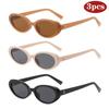 3pcs Fashion Small Oval Sunglasses Women Classic Brand Vintage Men Sun Glasses UV400 Female Shades Lady Goggle UV400
