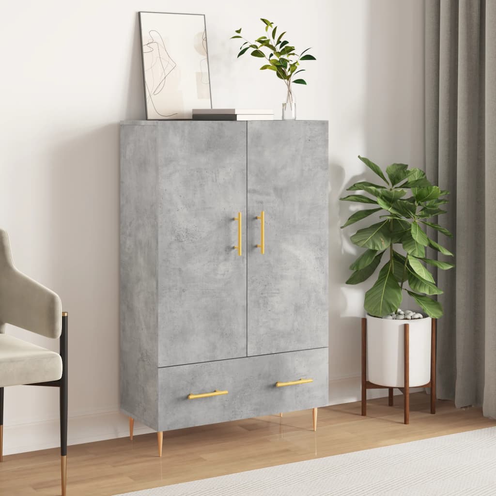 Highboard Concrete Grey 69.5 X 31 X 115 Cm Particleboard