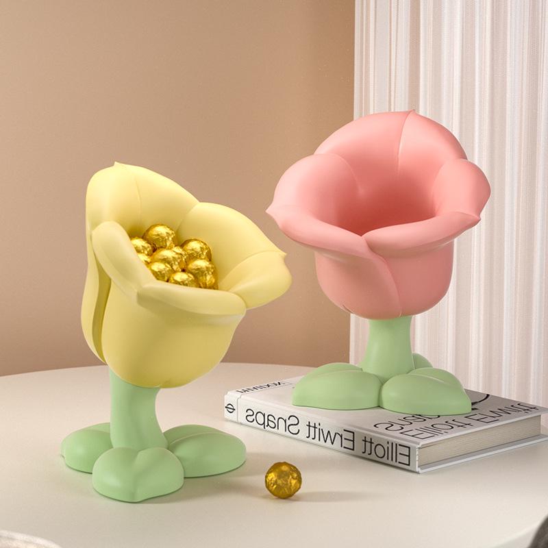 Tulip & Calla Lily Resin Flower Storage Ornament for Home Decor