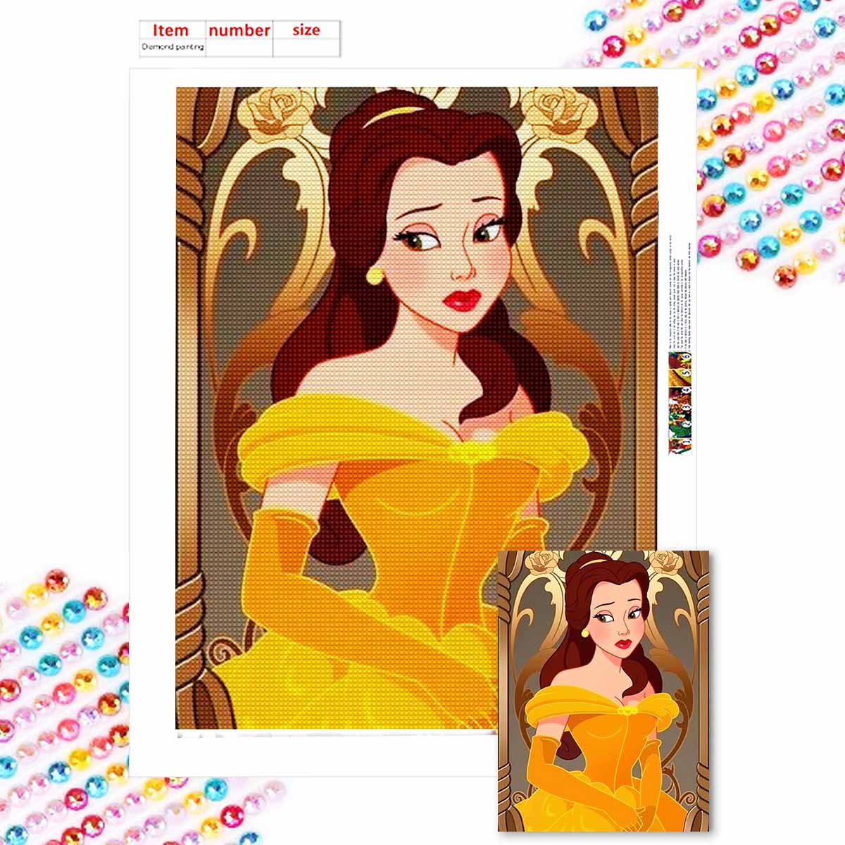 

5D Алмазная Живопись Сделай Сам Грустная Принцесса Полная Выкладка Стразы Мозаика Вышивка Изделия Ручной Работы Домашний Декор Подарок Round 20x30cm