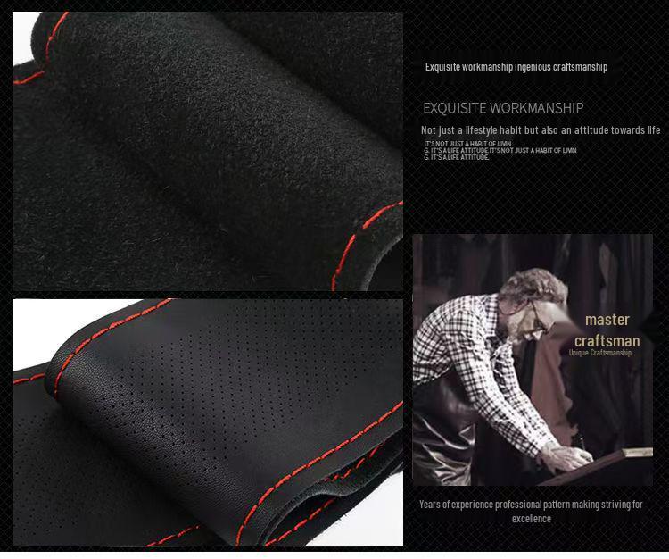 Echt Leer Lamsvel Handgestikt Stuurwielhoes - Ultradun, Zacht, Antislip, Slijtvast, Universeel voor Alle Seizoenen