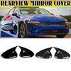 For KIA K5 Optima ABS Car Rearview Side Mirror Cover Wing Cap Exterior Door Housing Shell Trim Adhesive Sticker