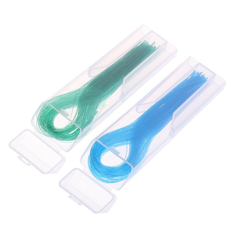 100Pcs Dental Floss Threader Dental Traction Line Oral For Crown Brace Bridge Implant Hoop Threading Braces Steel Traction
