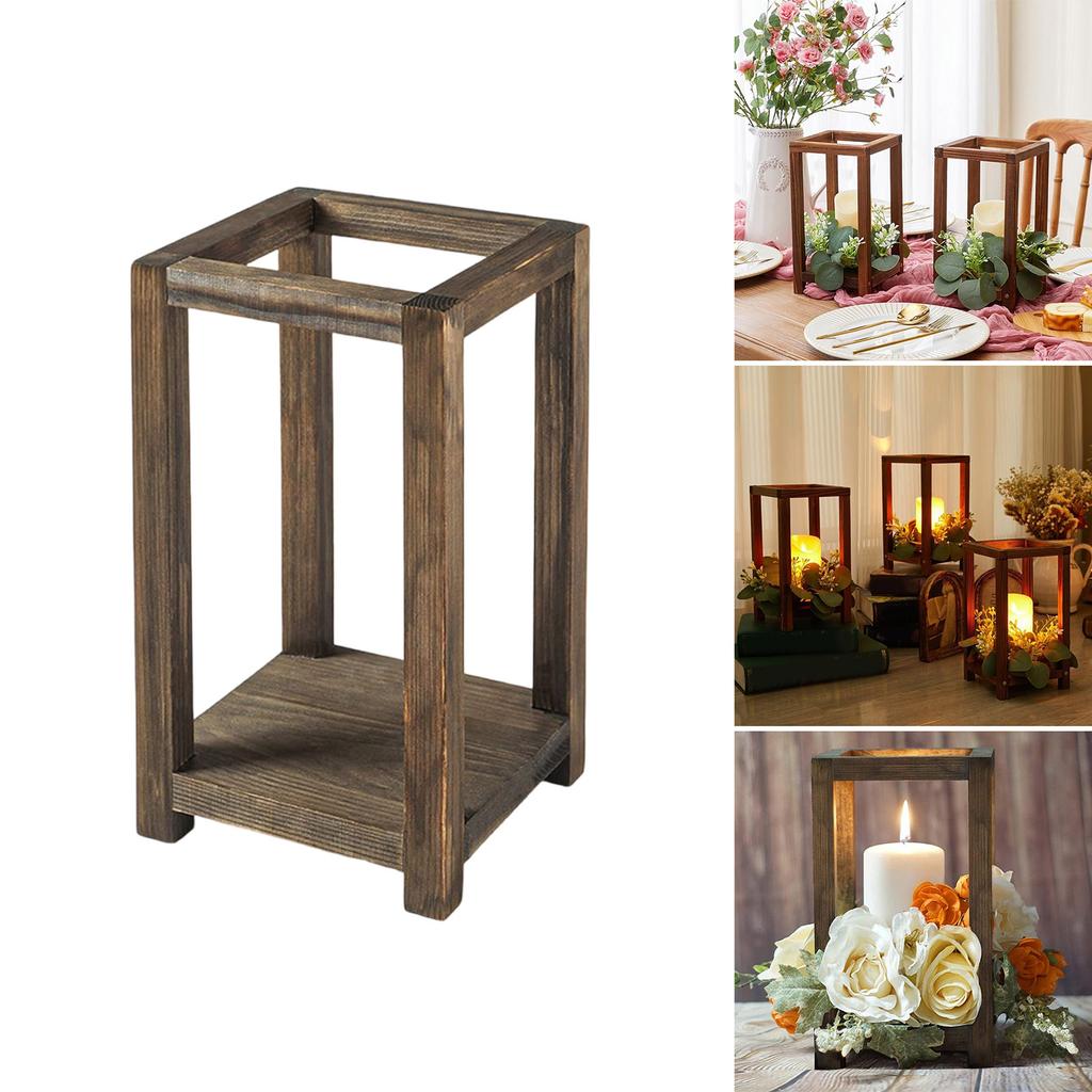 Elegant Wood Lanterns Candle Holder Flower Rack for Weddings Parties and Home Decors Romance Centerpieces Decoration