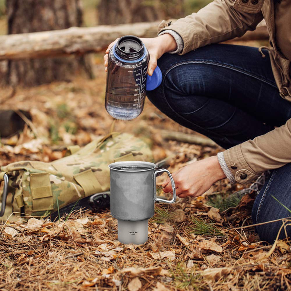 LIXADA Titanium Alcohol Stove, Lightweight, for Camping and Hiking (Titanium) [Alcohol Stove Only]