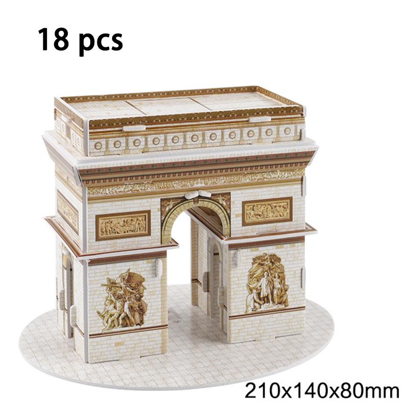 Bastel Architektur 3D Pappe Puzzle Spielzeug Notre Dame de Paris Eiffelturm Basilius-Kathedrale Weltberühmtes Architekturmodell Spielzeug