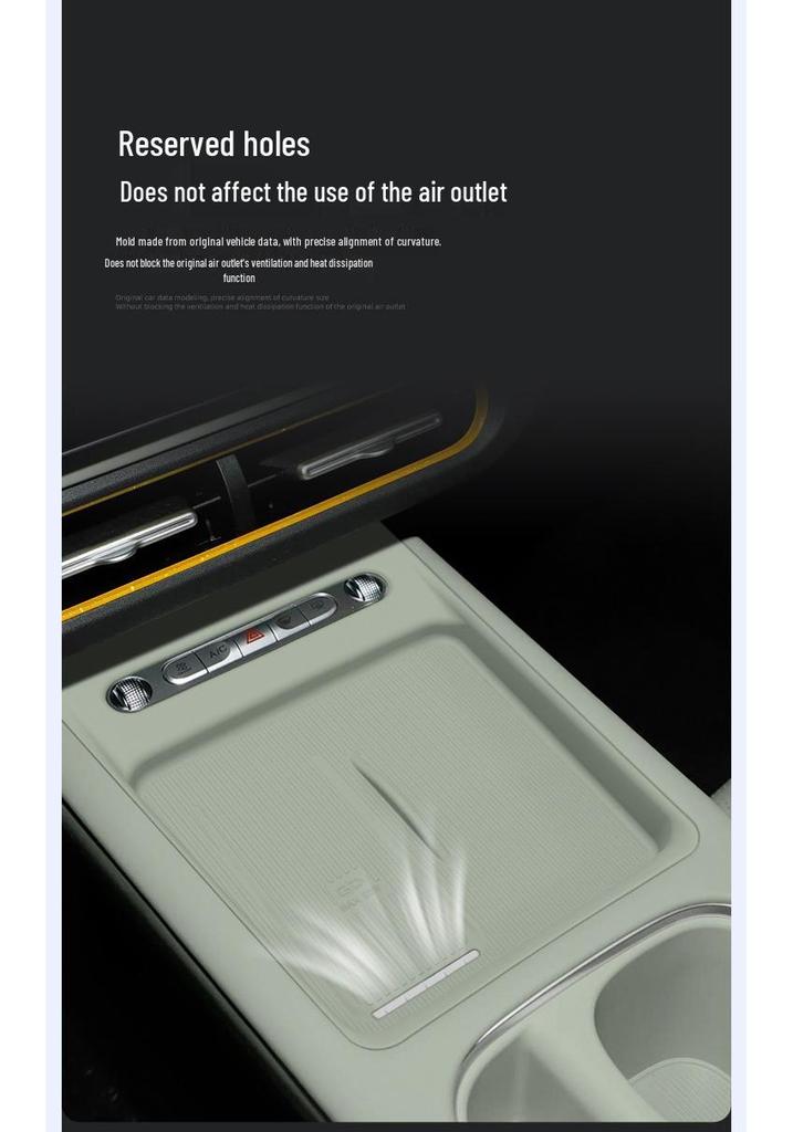 Chery QQ3 EV Silicone Wireless Charging Pad - Compatible with 26 Models, Center Console Phone Pad Accessory for Interior Decoration