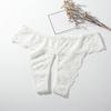 Women Briefs Lace Open Crotch Plus Size Pure Color Sweet G-string for Wedding Night