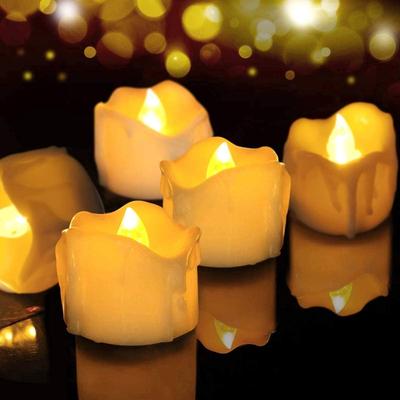 24Pcs Flameless LED Candle Lights Creative Wishing Led Tea Lamp Warm White Halloween Wedding Christmas Decoration Candle Light