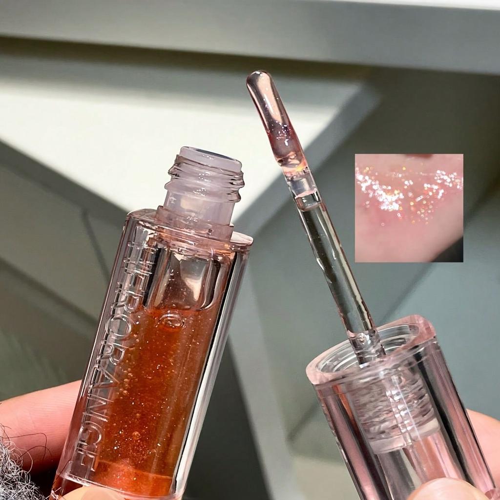 HERORANGE Radiant and Shimmering High-Sweetness Lip Oil, Moisturizing and Hydrating, Creates a Dewy and Plump Look, Clear and Long-Lasting