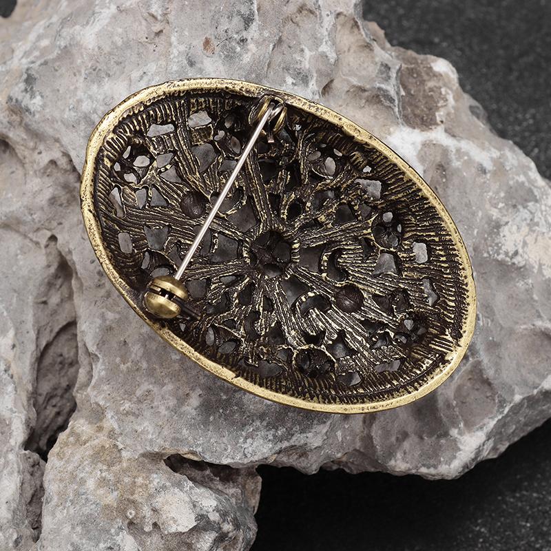 1PC Vintage skandinavischen Schild Brosche nordischen Mythologie keltischen Metall Brosche Punk Amulett Pin für Männer