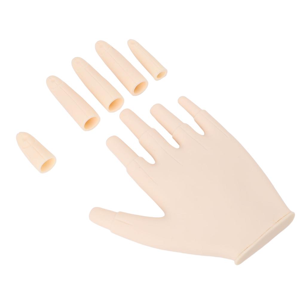 Practice Hand for Acrylic Nails Soft Rubber Flexible Fingers Movable Joints Nail Art Hand Nail Train