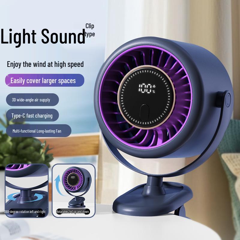 Portable USB Desktop Clip Fan - High Wind Turbine for Home, Office & Outdoor Use