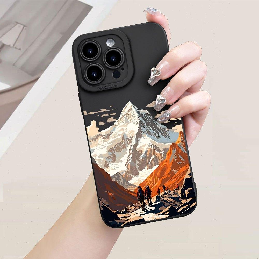 Creative snow mountain pattern phone case suitable for iPhone17 16 15 14 13 12 11Pro/Max/Plus anti drop and shockproof backcover