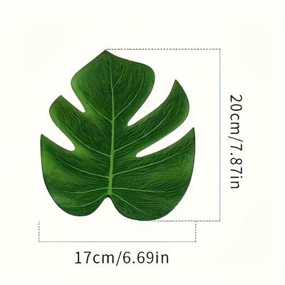 12Pcs Artificial Tropical Palm Leaves Jungle Safari Hawaiian Luau Party Gold Monstera Leaves Birthday Party Wedding Decor