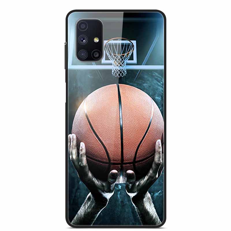 Glas-Rückseite für Samsung Galaxy M51 M31 Hülle Harte gehärtete Glas Hülle für Samsung A71 A51 Hülle A 51 71 M 51 31 Funda Coque