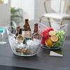 Ice Bucket with Handle Ice Cube Container Plastic Ice Storage Tub for Wine Champagne Beer