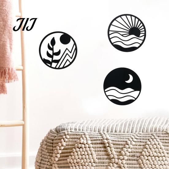 Home Wall Decoration 3Pcs Boho Art Decoration, Vintage Metal Hollow-out Decor, Silhouette Minimalist Hanging Sculpture, Ornament for Bedroom