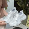 Daddy shoes 2025 new women's spring and summer mesh breathable thin ugly big head shoes sports thick sole heightening little white shoes