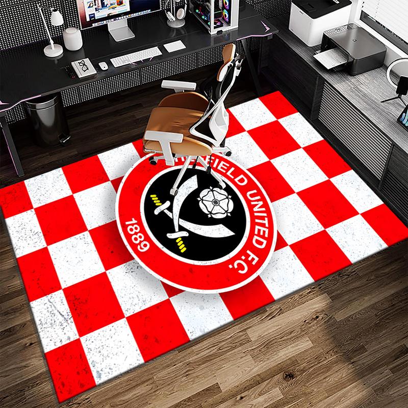 1PC She-ffield Fc Crest Rug Game Carpet, Floor Mat for Bedroom Living Room Entryway Rug, Home Decor Idea Gift for Christmas birthday