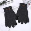 Autumn and Winter Velvet Thickened Men's Outdoor Leisure Fishing Cycling Cold and Windproof Knitted Wool Warm Gloves