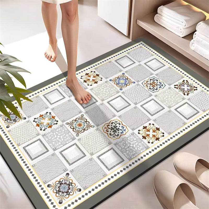 Diatomaceous Earth Bath Mat Super Absorbent Large Bathroom Floor Mats Non Slip Stain Resistant Kitchen Living Room Easy To Clean