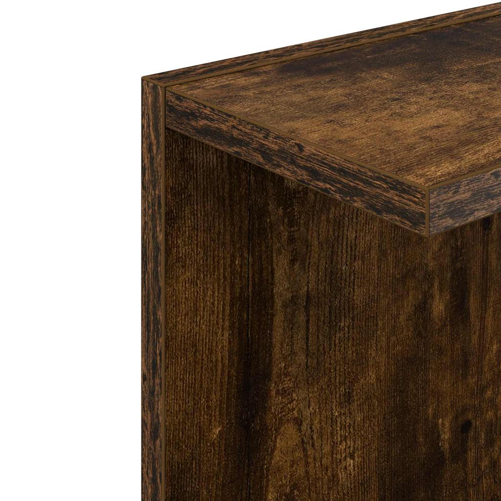 Wall Shelf Smoked Oak 30 x 15 x 100 cm Wood Material