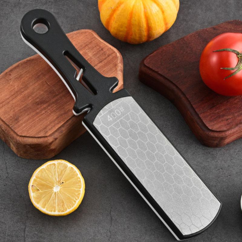 5 In 1 Diamond Sharpening Stone Lapping Plate Rod Knife Scissors Sharpener Double-Sided 400 Grit Honeycomb Kitchen Grinding Tool